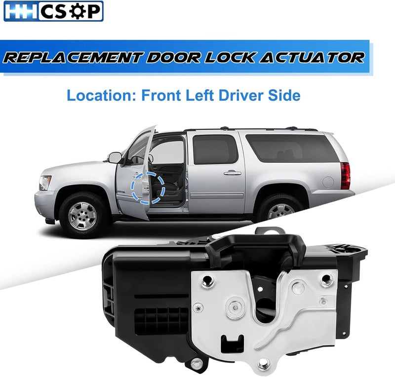 HHCSOP Front Left Driver Side Door Lock Latch Actuator for 2007 2008 2009 2010 2011 2012 2013 2014 Chevy Silverado Suburban Tahoe Avalanche Tahoe GMC Sierra 1500 2500 3500 Yukon XL Cadillac Escalade - Image 2